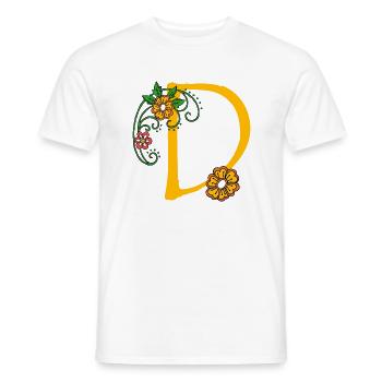 Flower 30 D - Men's T-Shirt - white - Front - AI Model Male 178 dark (178cm)