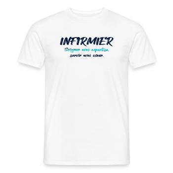 INFIRMIERE INFIRMIER DOCTEUR HUMOUR DRÖLES D - T-shirt homme - blanc - Devant - AI Model Male 178 dark (178cm)