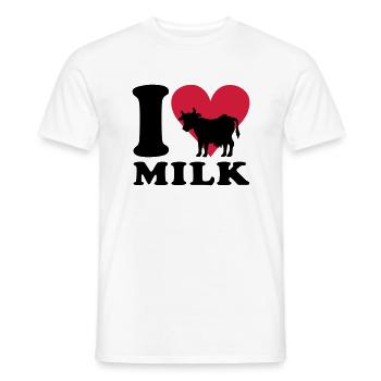 I love Milk - Männer T-Shirt - Weiß - Vorne - AI Model Male 178 dark (178cm)