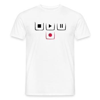 play pause stop rec - Men's T-Shirt - white - Front - AI Model Male 178 dark (178cm)