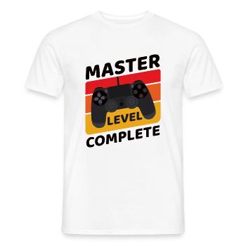 Master Level Complete Masterabschluss Geschenk - Männer T-Shirt - Weiß - Vorne - AI Model Male 178 dark (178cm)