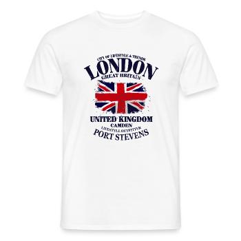 London - Union Jack Vintage Flag - Männer T-Shirt - Weiß - Vorne - AI Model Male 178 dark (178cm)