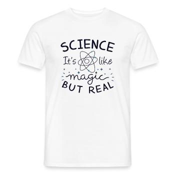 La science c'est comme magique mais réel - T-shirt homme - blanc - Devant - AI Model Male 178 dark (178cm)