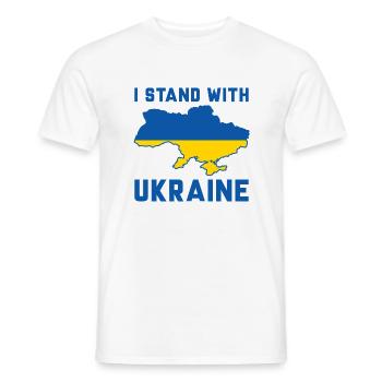 I Stand With Ukraine - Men's T-Shirt - white - Front - AI Model Male 178 dark (178cm)