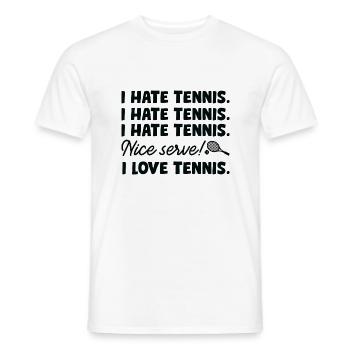 I Hate Tennis - Men's T-Shirt - white - Front - AI Model Male 178 dark (178cm)