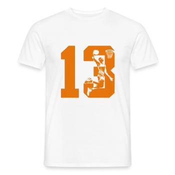 NUMMER 13 BASKETBALL 13. GEBURTSTAG - Männer T-Shirt - Weiß - Vorne - AI Model Male 178 dark (178cm)