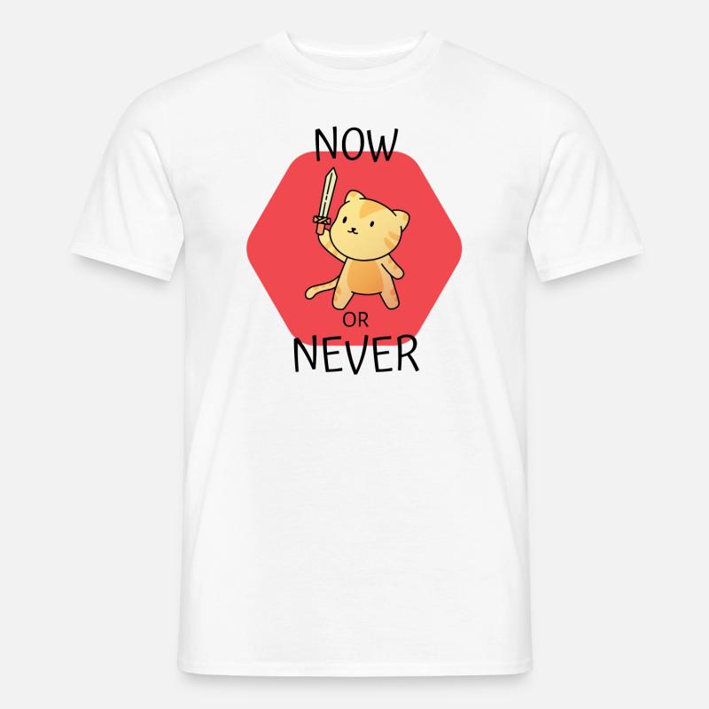 Now or Never - Männer T-Shirt - Weiß