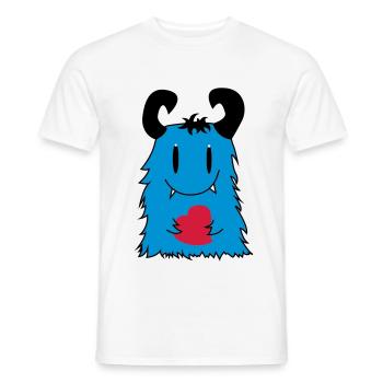 Monstre bouclé - T-shirt homme - blanc - Devant - AI Model Male 178 dark (178cm)