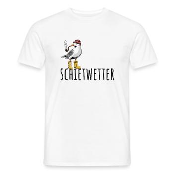Möwe - Schietwetter - Nordsee - Geschenk - Männer T-Shirt - Weiß - Vorne - AI Model Male 178 dark (178cm)