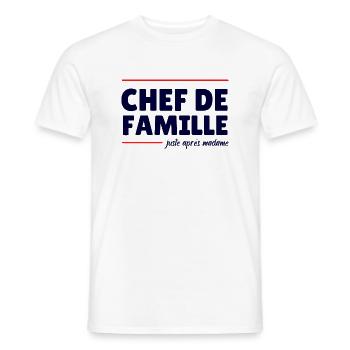 Humour homme soumis chef de famille blague drôle - T-shirt homme - blanc - Devant - AI Model Male 178 dark (178cm)