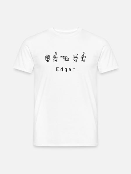 Edgar (Name ) mit Gebärdensprache DGS ASL - Männer T-Shirt - Weiß