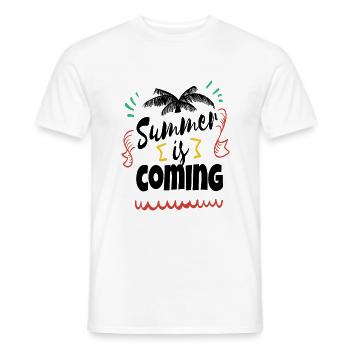 Summer is coming - Men's T-Shirt - white - Front - AI Model Male 178 dark (178cm)