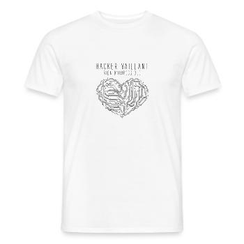 Hacker Vaillant (Cœur) - T-shirt homme - blanc - Devant - AI Model Male 178 dark (178cm)