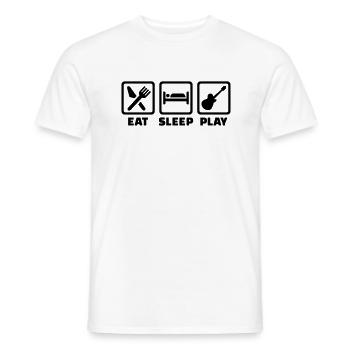 Eat Sleep Guitare - T-shirt homme - blanc - Devant - AI Model Male 178 dark (178cm)
