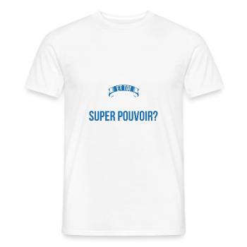 Bourguignon super pouvoir homme - T-shirt homme - blanc - Devant - AI Model Male 178 dark (178cm)
