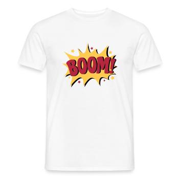 Boom - Men's T-Shirt - white - Front - AI Model Male 178 dark (178cm)