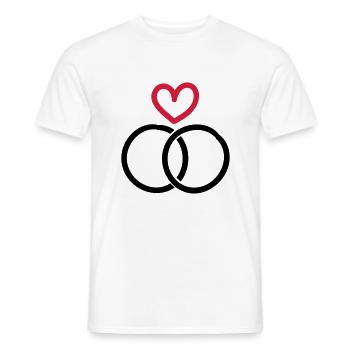 Rings With Heart - Men's T-Shirt - white - Front - AI Model Male 178 dark (178cm)