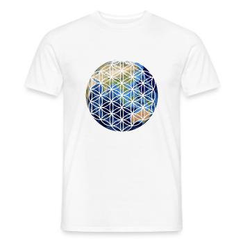 Earth Flower of Life - Men's T-Shirt - white - Front - AI Model Male 178 dark (178cm)