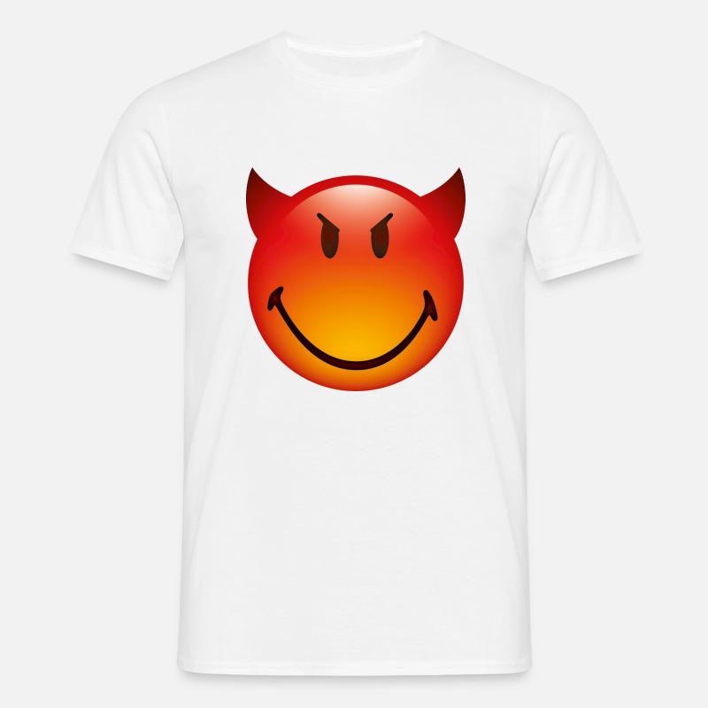 Smiley Glossy Devil - Männer T-Shirt - Weiß