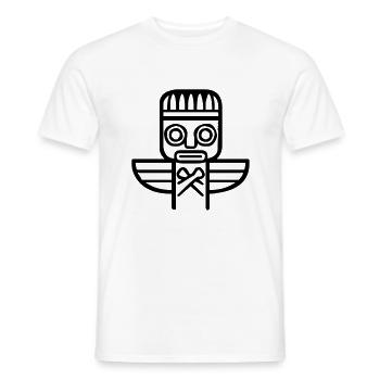 indianer_tiki_symbol - Men's T-Shirt - white - Front - AI Model Male 178 dark (178cm)