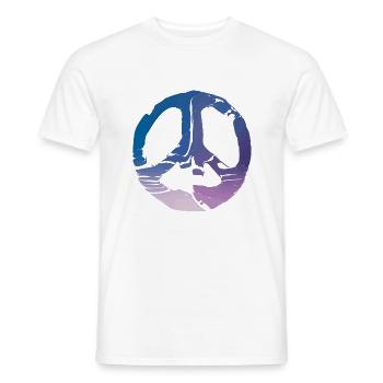 Signe de paix Signe de paix Amour Harmonie Symbole 3 - T-shirt homme - blanc - Devant - AI Model Male 178 dark (178cm)