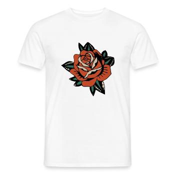 rose fleur feuille 403 A - T-shirt homme - blanc - Devant - AI Model Male 178 dark (178cm)