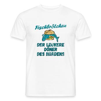 Fischbrötchen - der leckere Döner des Nordens - Männer T-Shirt - Weiß - Vorne - AI Model Male 178 dark (178cm)