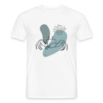 "Crab", Boho Line Art Design, Series "Ocean" - Men's T-Shirt - white - Front - AI Model Male 178 dark (178cm)