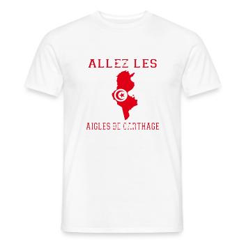 Allez LES Aigles de Carthage Maillot de Pied - T-shirt homme - blanc - Devant - AI Model Male 178 dark (178cm)