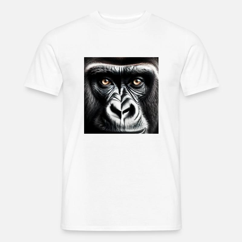 Gorilla, der Dir in die Augen sieht - Männer T-Shirt - Weiß
