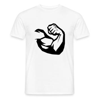 Biceps Fitness - Men's T-Shirt - white - Front - AI Model Male 178 dark (178cm)