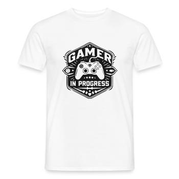 Gamer in Progress - Männer T-Shirt - Weiß - Vorne - AI Model Male 178 dark (178cm)