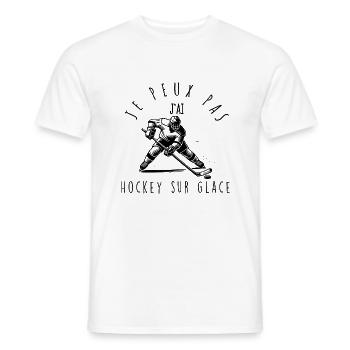 Ich kann nicht, ich habe Eishockey - Männer T-Shirt - Weiß - Vorne - AI Model Male 178 dark (178cm)