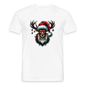 reh christmas reindeer - Männer T-Shirt - Weiß - Vorne - AI Model Male 178 dark (178cm)