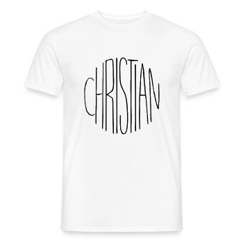 Christian - Männer T-Shirt - Weiß - Vorne - AI Model Male 178 dark (178cm)