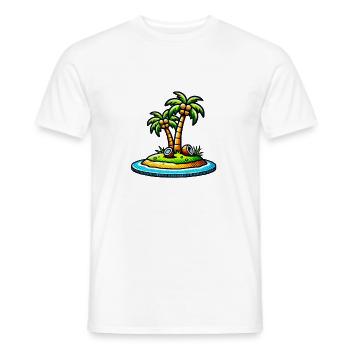 palm island - Men's T-Shirt - white - Front - AI Model Male 178 dark (178cm)