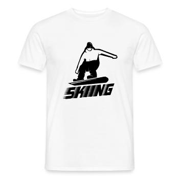 Skiing Snowboard - Men's T-Shirt - white - Front - AI Model Male 178 dark (178cm)