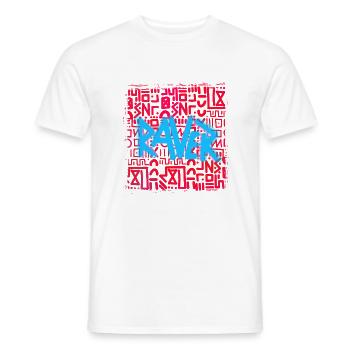 Raver - Men's T-Shirt - white - Front - AI Model Male 178 dark (178cm)