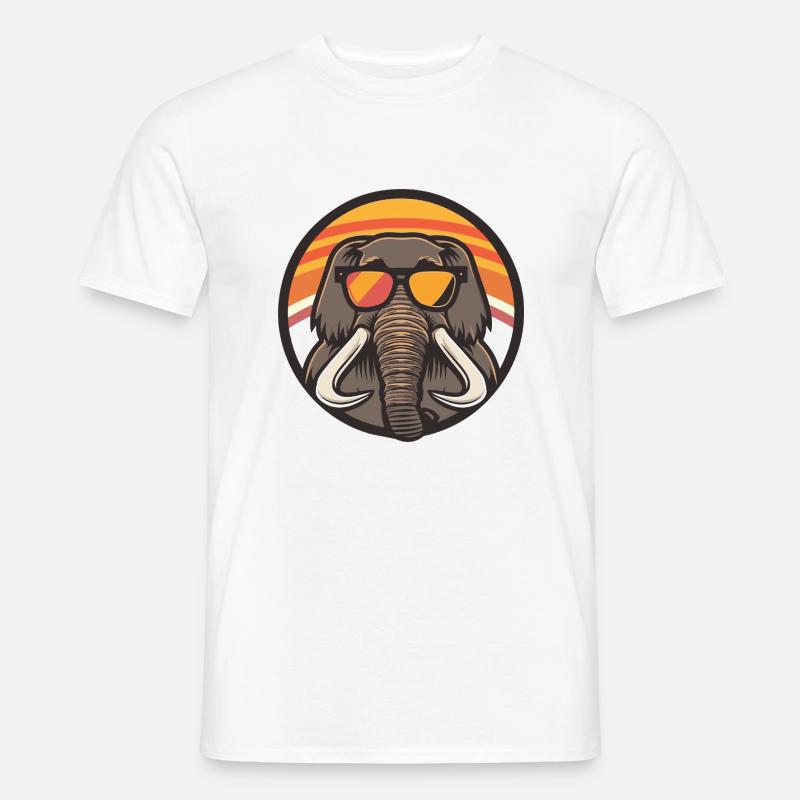 Mammut Comic Elefant Cool - Männer T-Shirt - Weiß