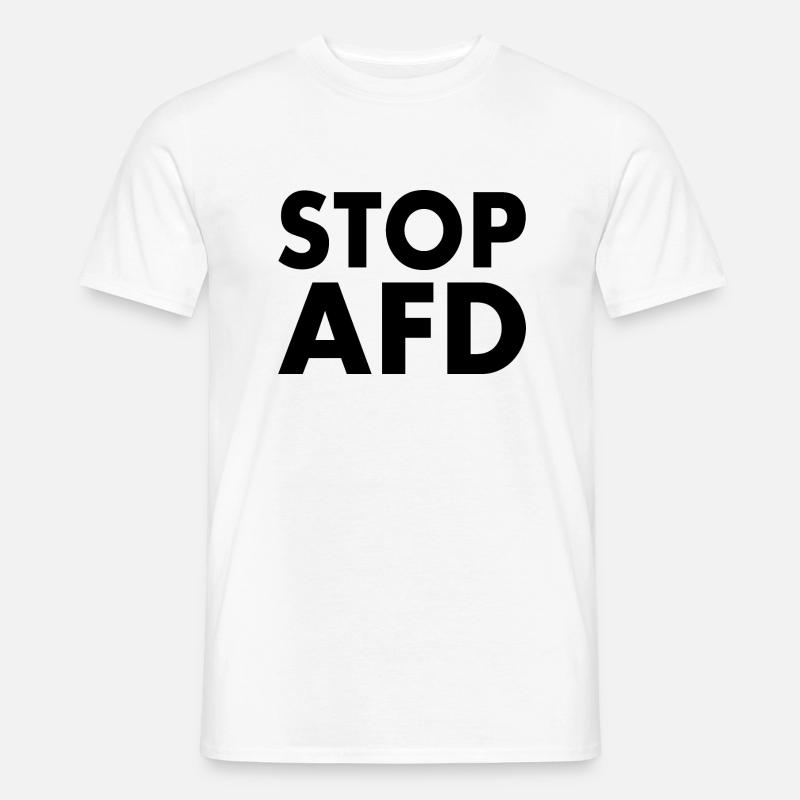 Stop afd - Männer T-Shirt - Weiß