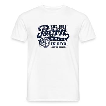 Born in GDR 1984 - Geburtstag - Ossi Geschenk - Männer T-Shirt - Weiß - Vorne - AI Model Male 178 dark (178cm)