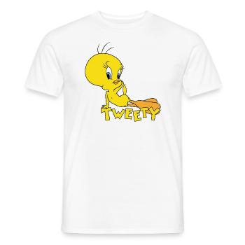Looney Tunes Titi Pose - T-shirt homme - blanc - Devant - AI Model Male 178 dark (178cm)