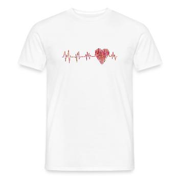 Heartbeat - Men's T-Shirt - white - Front - AI Model Male 178 dark (178cm)