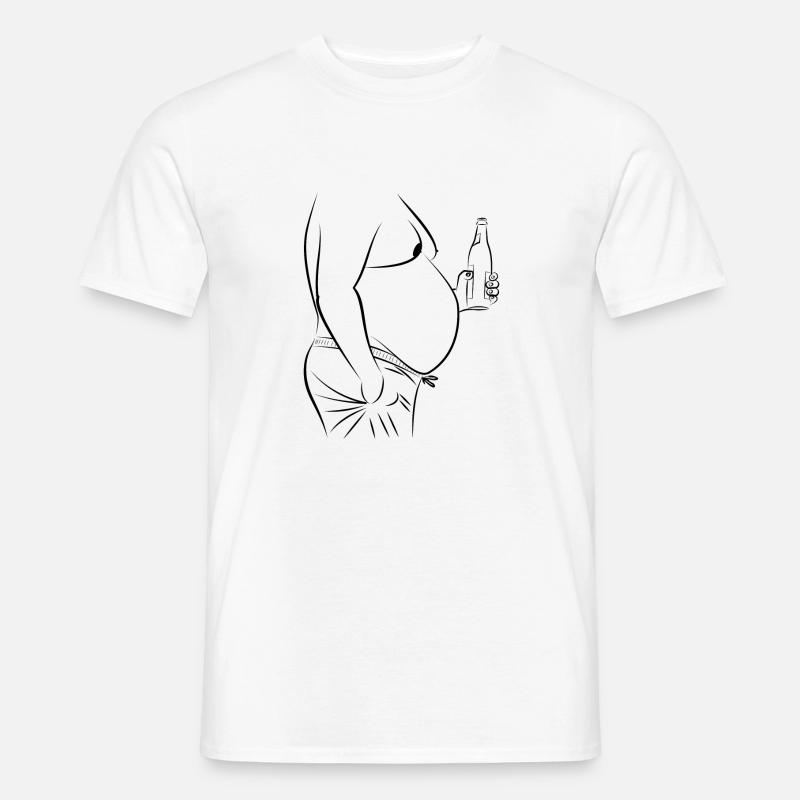 Bierbauch (Geschenkidee) - Männer T-Shirt - Weiß