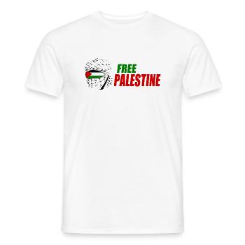 Free palestine - T-shirt homme - blanc - Devant - AI Model Male 178 dark (178cm)