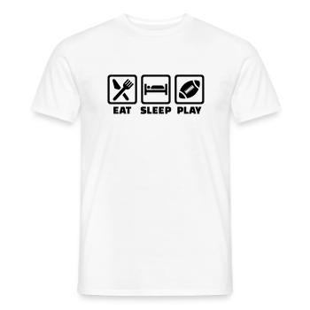 Eat Sleep Football - T-shirt homme - blanc - Devant - AI Model Male 178 dark (178cm)