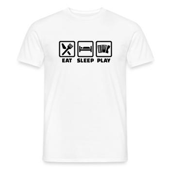 Eat Sleep Accordéon - T-shirt homme - blanc - Devant - AI Model Male 178 dark (178cm)