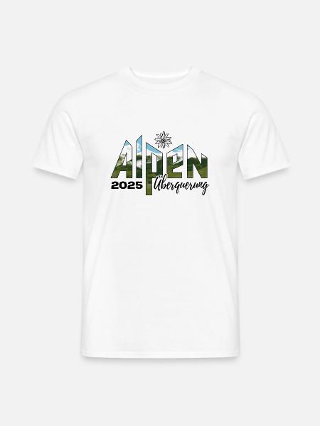 Alpenüberquerung Alpen Überquerung 2025 Edelweiß - Männer T-Shirt - Weiß