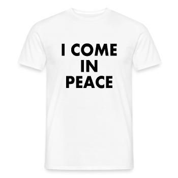 i come in peace im peace couple - Men's T-Shirt - white - Front - AI Model Male 178 dark (178cm)