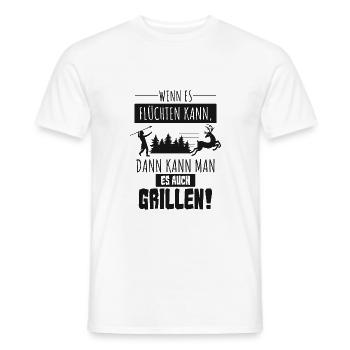 Wenn Es Flüchten Kann, Kann Man Es Auch Grillen! - Männer T-Shirt - Weiß - Vorne - AI Model Male 178 dark (178cm)
